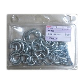 Nissa Chain Uniqlo P-823 S Hook 1.2 x 11.8 inches (3.0 x 30 mm), Reference Load Capacity: 6.6 lbs (3 kg), 25 Pieces