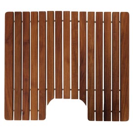 Bare Decor Peter, 20x18 Toilet Mat, Solid Teak Wood