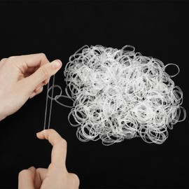 500 Pcs Clear Elastic Hair Bands Small Clear Elastic Hair Ties for Women Clear Plastic Hair Elastics Mini Rubber Bands for Hair Clear Rubber Bands for Kids Hair, Braids Hair, Wedding Hairstyle
