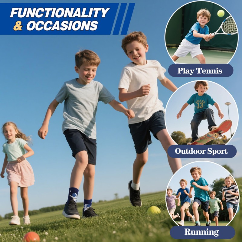 SAVALOS Kids Boys Fun Dress Cotton Crew Socks Funny Crazy