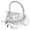 Wedding Flower Girl Basket Silver Hand Flower Basket Romantic Rhinestone