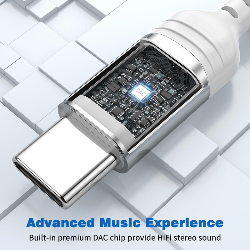 USB C Headphones with Microphone Volume Control