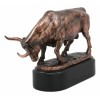 Wall Street Charging Bull Bronze Electroplated Resin Statue With Pedestal