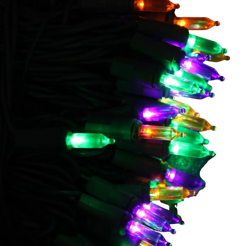 Purple, Green and Gold LED Mardi Gras Lights - 80