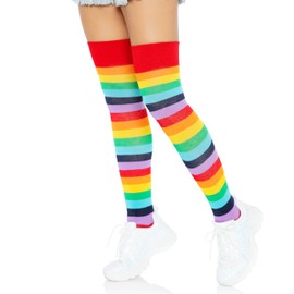 Leg Avenue 6606 - Rainbow over the knee socks, Einheitsgröße, Mehrfarbig