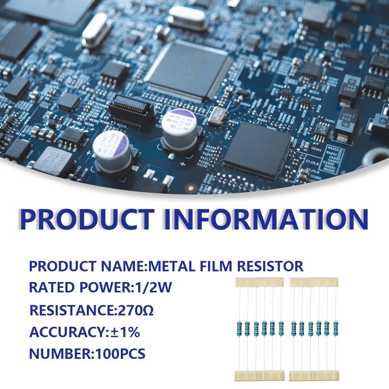 Innfeeltech 1/2 W 1% Tolerance 270 Ohm Metal Film Resistor