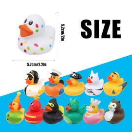 LUTER 12pcs Rubber Bath Duck Toys, Colorful Rubber Ducks for Jeep Ducking Float Bath Duckies Cute Bath Ducky Toys for Baby Shower Birthday Party Supplies