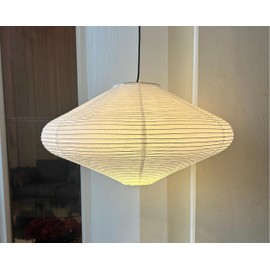 JjTavwi 19.69" Pendant Paper Lantern Lamps, (50cm) Rice Hanging Light Shades,Minimalist Ceiling Large White Rice Paper Lamp Shade,Ceiling Chinese Lanterns,Japanese Decor