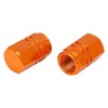 X AUTOHAUX 4pcs Orange Tire Stem Valve Caps Wheel Valve