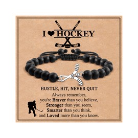 GBTBYS Hockey Bracelet, Hockey Gifts Stuff, Accessories Jewelry Adjustable Bracelets for Son Grandson