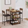 Unbranded Dining Table Set with 3 Large Storage Shelves for