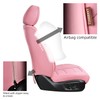 TIEHESYT Pink Car Seat Covers Front Pair, Breathable Leather Automotive
