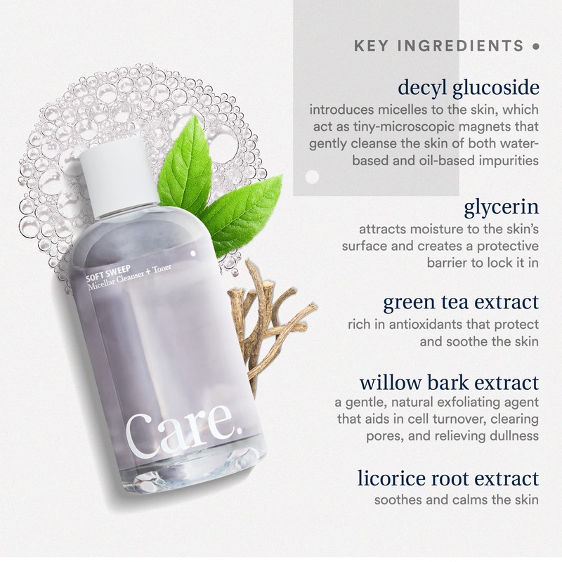 Care - Soft Sweep Micellar Cleanser and Facial Toner, Alcohol-Free