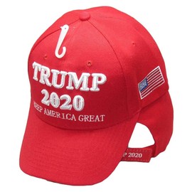 MWS President Trump 2020 Keep America Great USA Flag Red Embroidered Cap Hat 978B Beautiful Vibrant Colors with Adjustable Strap Unisex