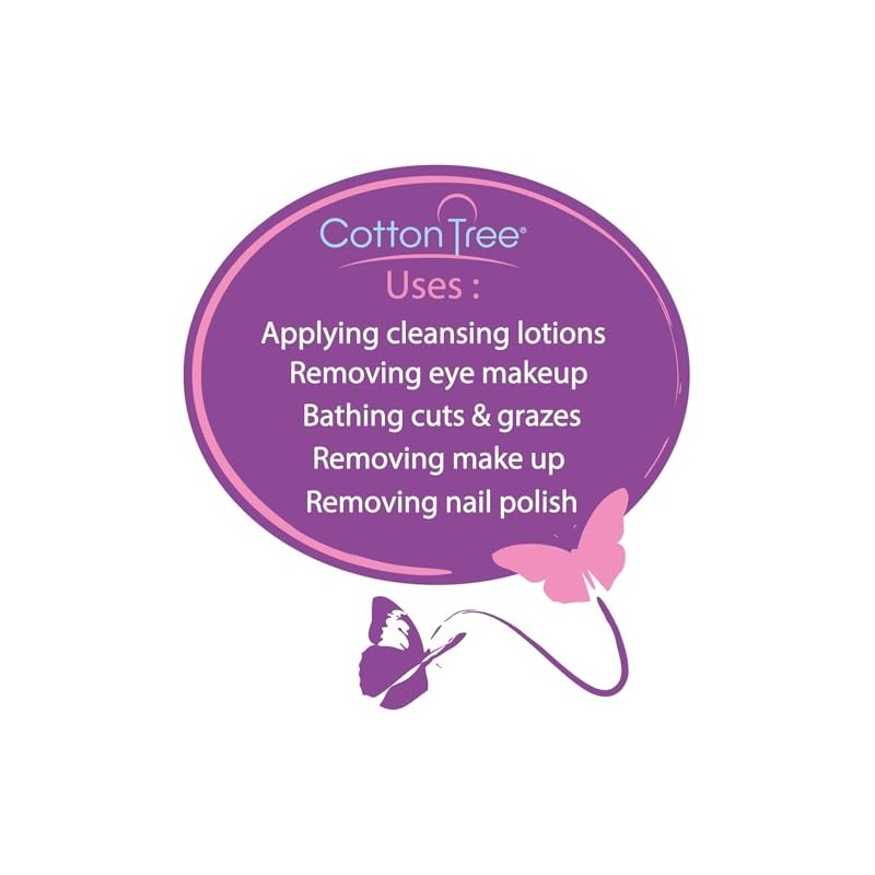 Cotton Tree 100% Pure Cotton, Round Cotton Wool Pads, 80