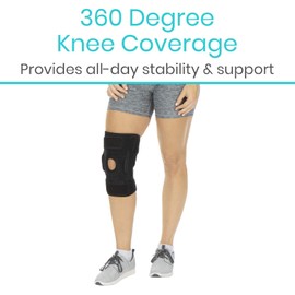 Vive Hinged Knee Brace - Adjustable Open Patella Support for Swollen ACL, Tendon, Ligament and Meniscus Injuries - Athletic Compression for Running and Arthritic Joint Problems