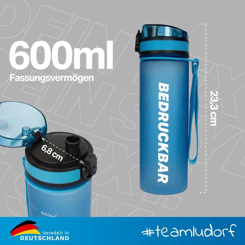 #teamludorf MiniCampos Water Bottle – Individually Printable – Leak-Proof –
