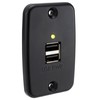 RecPro RV Black Dual USB Charger Outlet | 2 Wire