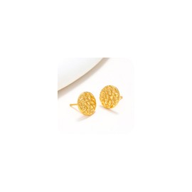 14k Gold Plated Solid Chunky Round Stud Earrings for Women's Small Cartilage Elegant Lightweight Thick Water Drop Oval Hoop Earrings