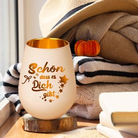 Geschenke für Frauen Windlichter mit Gravur, Teelichthalter Geburtstagsgeschenk für Freundin Mama Oma Personalisierte für Beste Freundin Dankeschön, Schön DASS Es Dich Gibt (Weiß-Frauen)