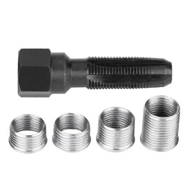 Keenso Helicoil Thread Repair Kit, Spark Plug Helicoil Kit, Carbon Steel Motorcycle Spark Plug Thread Repair Kit Spark Plug Re-thread Tap Tools with Inserts for 14mm Sparking Plugs Repair