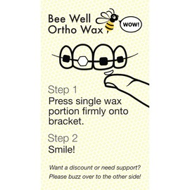 Bee Well Ortho Wax Pure | All Natural Extra Firm Braces Wax | Protect, Prevent & Relieve Orthodontic Braces Discomfort & Mouth Pain | Aluminum Jar | 75 Pieces of Wax for Braces