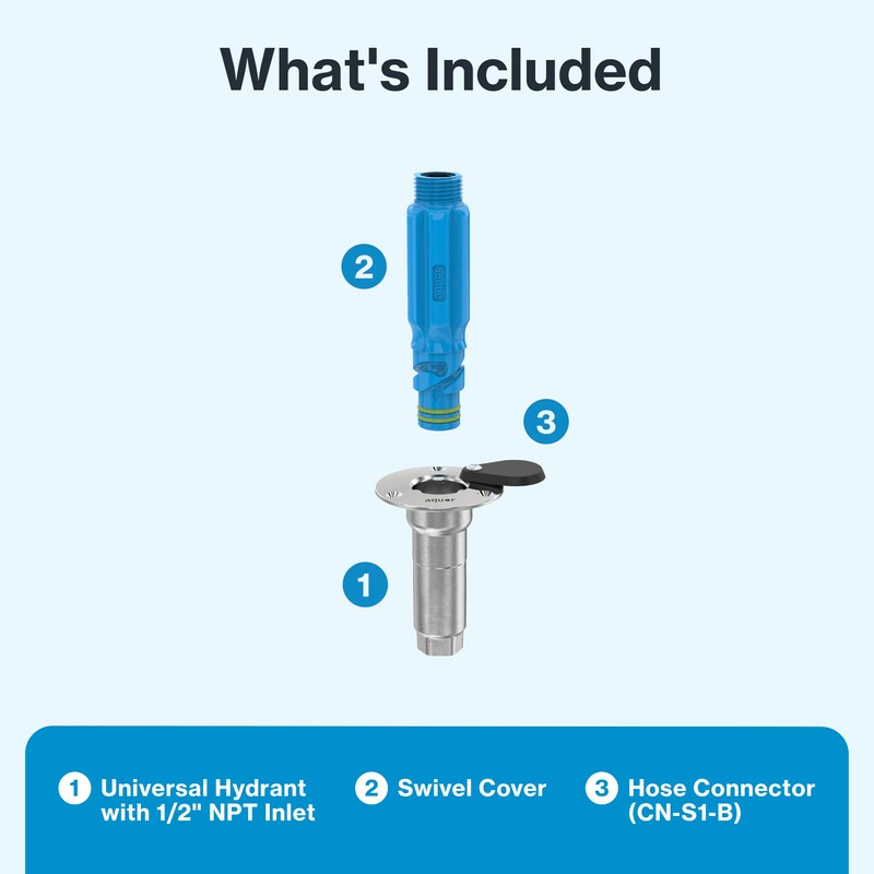 Aquor Universal Hydrant – Stainless Steel Flush-Mount Outdoor Faucet –
