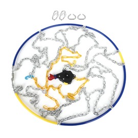 SCITOO HKN100 Snow Chains Quick Easy Installation,Tire Traction Chain For Car Pickup Trucks SUV,Adjustable Universal Emergency Anti-Skid Thickening Tire Chains Width 205 215 225(15"16"17"18")-Set of 2