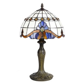 Vipush Tiffany Lamp, Vintage Style Glass Table Lamp - Tiffany Style Table Lamp for Bedside Nightstand Desk Reading Light Bedroom Living Room Decor Home Office