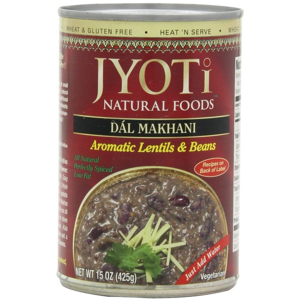 Jyoti Dal Makhani, 12 cans of 15 oz each, All Natural, Product of USA, Gluten Free, Vegetarian, NON GMO, BPA Free Cans