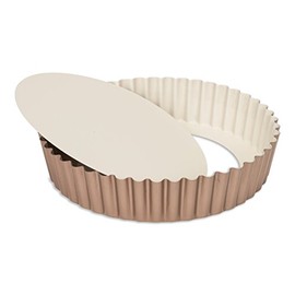 Patisse Ceramic Deep Quiche Pan with Removable Bottom 25 cm, Steel Multi Colour, 25 x 25 x 6 cm