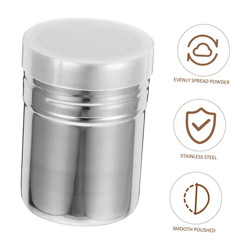 CIYODO Stainless Steel Sugar Shaker Fine Mesh Sifter Lid Powder