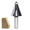 SICWOOD Chamfer Router Bit 1/2 Shank, 22.5° Degree Carbide 2-Flute