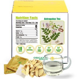 Soilmount - Astragalus Tea - |Astragali Radix|huang qi|黄芪| - Pure Herbal Tea - Natural, Organic, Non-GMO, Clean Ingredients, Caffeine Free (18 Tea Bags, Box 1)