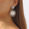 Inateannal Punk Sunburst Dangle Earrings - Silver Large Sun Earrings