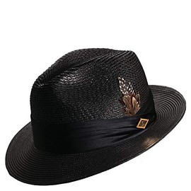 STACY ADAMS Men's Paper Milan Pinch Front Fedora (Black, X-Large)