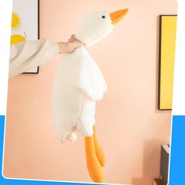 Wiwiuiqo White Goose Stuffed Animals, Huge Cute Goose Plush Pillows Big Duck Doll Soft Giant Goose Toys Sleeping Pillow Cushion for Kids Gifts (White, 90cm)