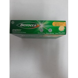 Berocca Energy Vitamin B & C Mango & Orange Flavour Effervescent Tablets 45 Count