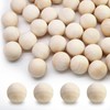 Auvotuis 50 Pcs Round Wooden Balls 1 Inch Unfinished Wooden