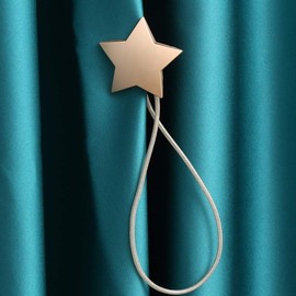 Sitengle Curtain Tassel, Magnet, Star, Christmas Gift, Curtain Accessory, Strong Magnet, Car Tenacy, Curtain Tieback, Present, Popular (Gold, 2 Pieces)
