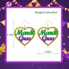 INLOLLY Mardi Gras Earrings, Lightweight Acrylic Mardi Gras Jewelry for