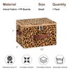 VinneGenzz Storage Bins Boxes with Zipper Lid Leopard Print Cute
