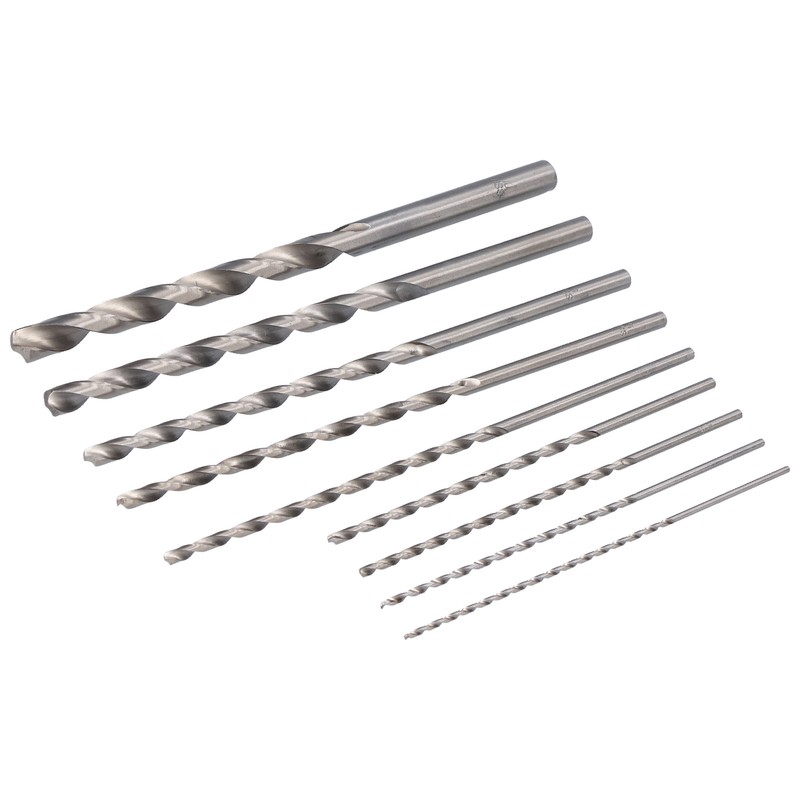 9Pcs Twist Drill Bit Extra Long High Speed Steel Drilling