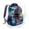 CUEBOS Bald Eagle Backpack, Polyester Laptop Bag, American Flag Wing