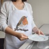 Azeeda 'Perched Robin Bird' Unisex Cooking Apron (AP00081642)