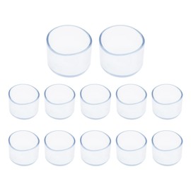 Round Chair Leg Caps,PVC Furniture Feet Covers,TTZEZE Transparent Round Floor Protectors,Clear Table Feet Covers Preventing Plastic Chair Leg Covers Scratches and Noise 32mm/1.26'', 12