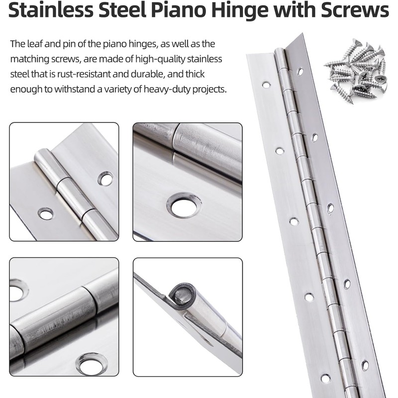 2 Pack Heavy Duty Piano Hinge 36 Inch x 3