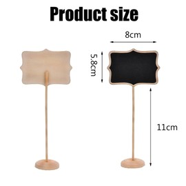 Food Labels for Buffet, 12 Pcs Mini Chalkboard Signs, with Wooden Base Message Tabletop Board, Store with for School Wedding Birthday Bar and Party Event Decoration