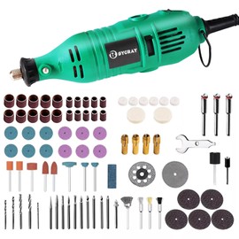 BYCRAY - Kit de Herramientas Rotativas, Velocidad Variable 8000-30 000 Rpm, Amoladora para carpintería, Herramientas rotativas con Cable, Para Tallar, Lijar, Cortar, Pulir, Regalo para Bricolaje