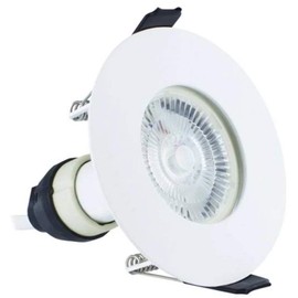 Integral Evofire 70mm cutout Fire Rated Downlight White Round +GU10 Holder + loop-in loop-out terminal block